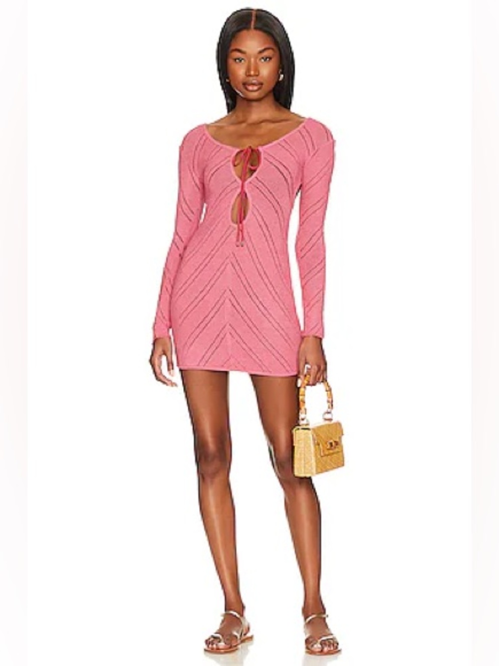Indah Love Mini Venus Tie-Front Knit Mini Dress 💗💗